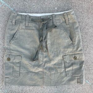 anthropologie Paper Boy "Place for Everything" Cargo Skirt size 0 linen blend
